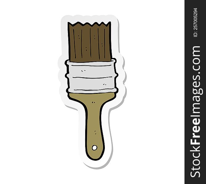 sticker of a cartoon paint brush