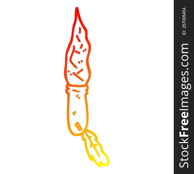 warm gradient line drawing of a cartoon stone dagger