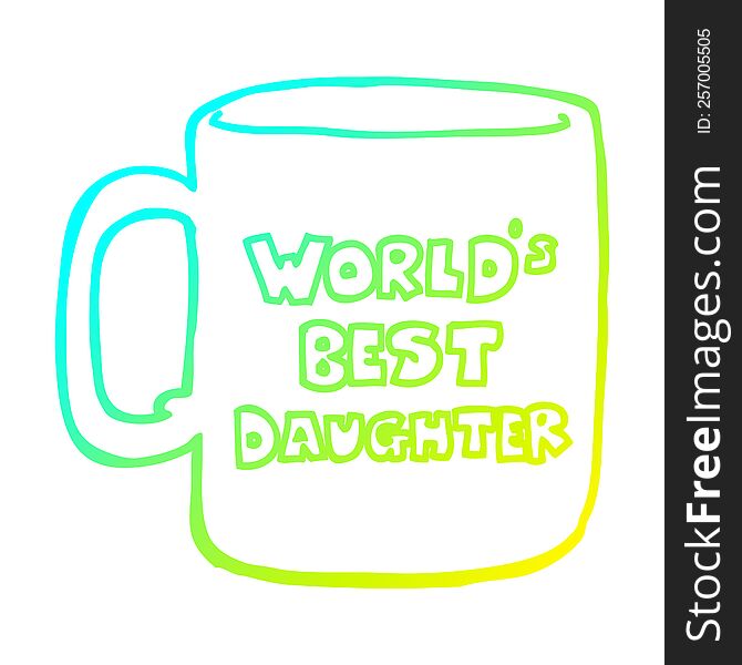 cold gradient line drawing of a worlds best daughter mug
