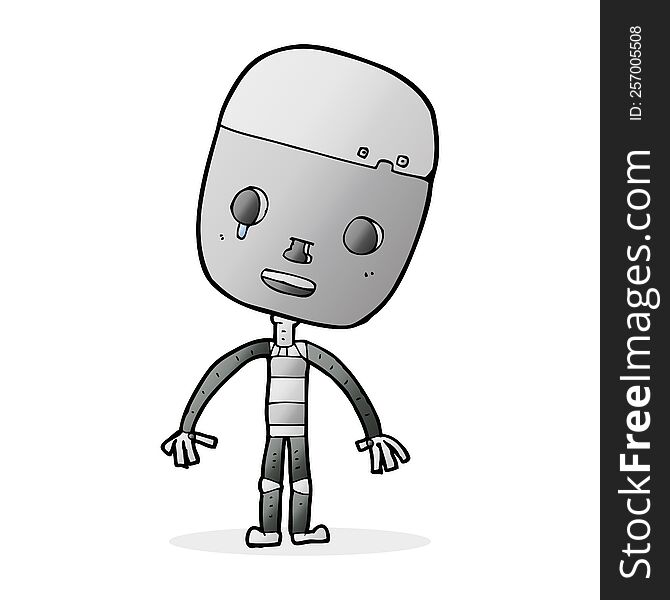 cartoon sad robot