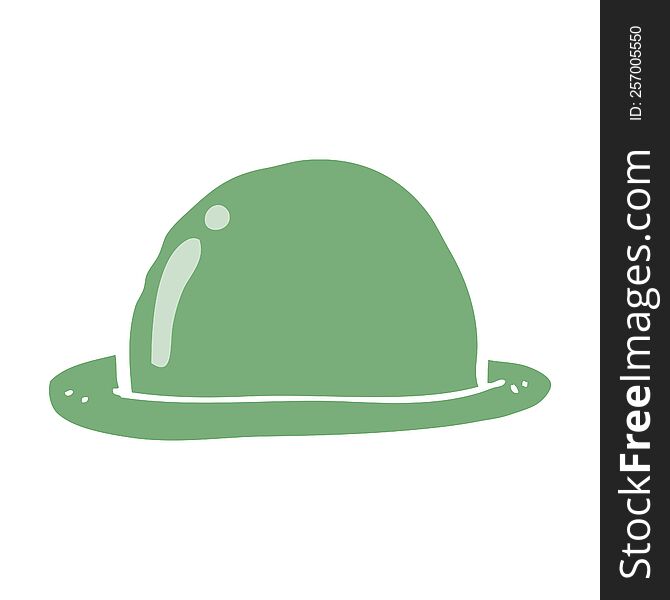 Flat Color Style Cartoon Bowler Hat
