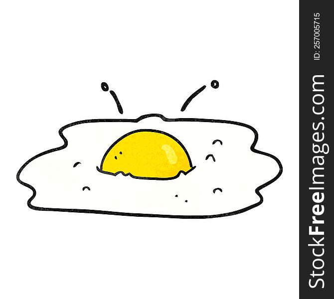 freehand textured cartoon fried egg