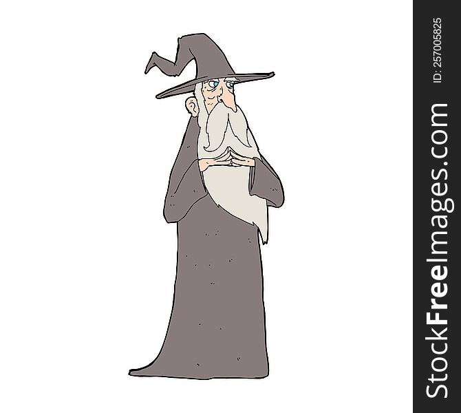 cartoon old wizard