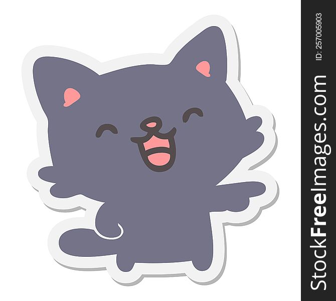 cat pointing and laughing sticker