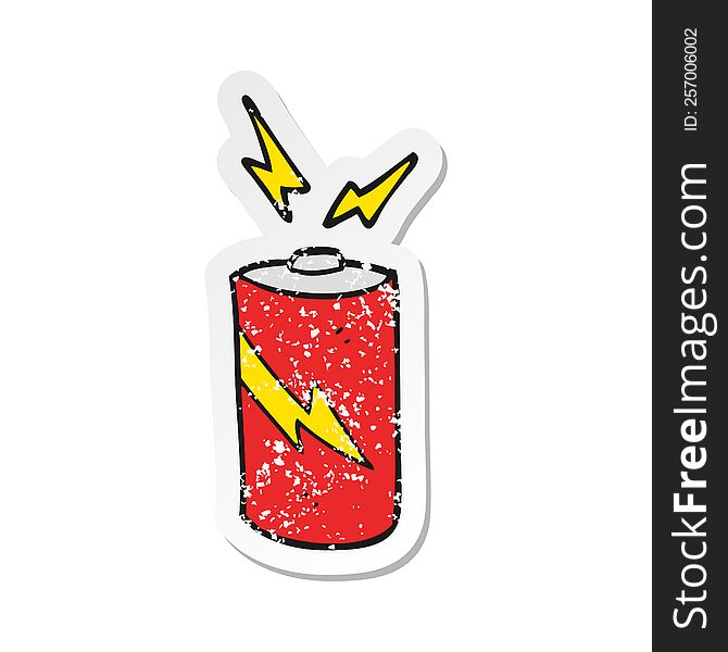 Retro Distressed Sticker Of A Cartoon Battery