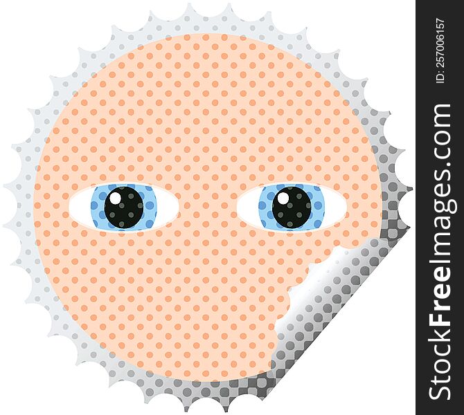 staring eyes graphic vector illustration round sticker stamp. staring eyes graphic vector illustration round sticker stamp