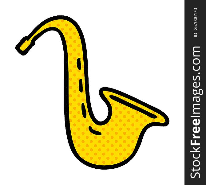 comic book style cartoon musical saxophone