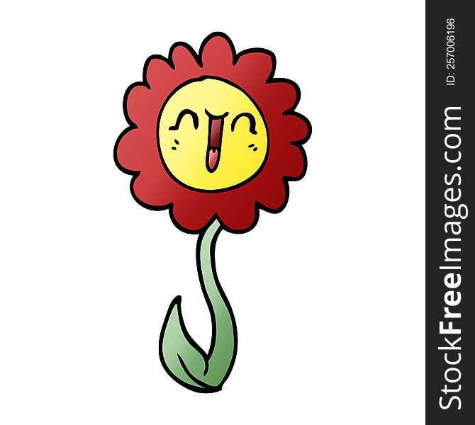 Cartoon Doodle Happy Flower