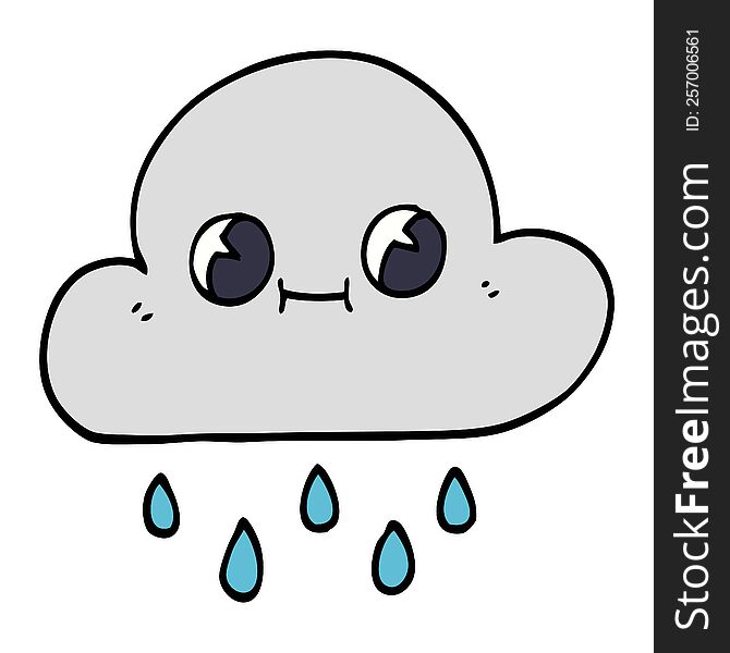 cartoon doodle rain cloud