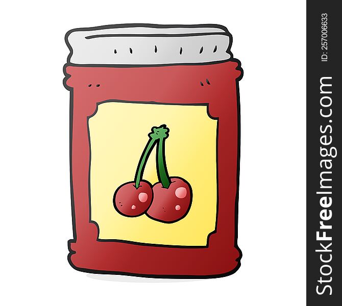 Cartoon Cherry Jam Jar