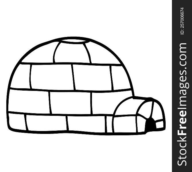 line drawing cartoon ice igloo