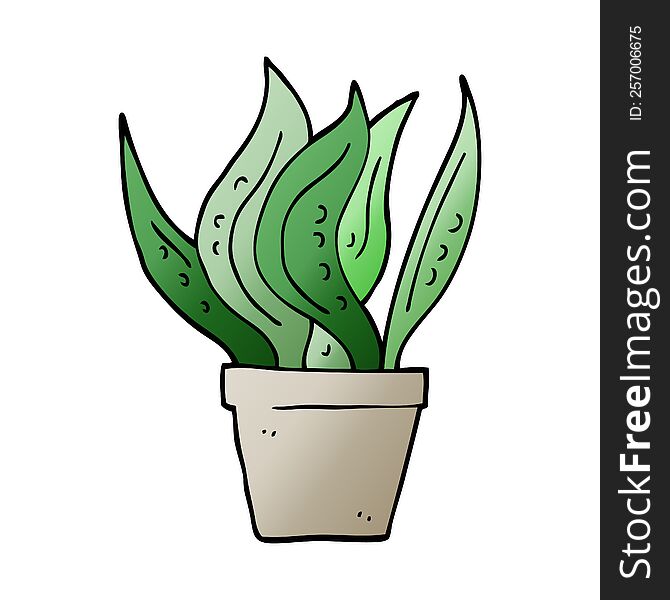 cartoon doodle house plant