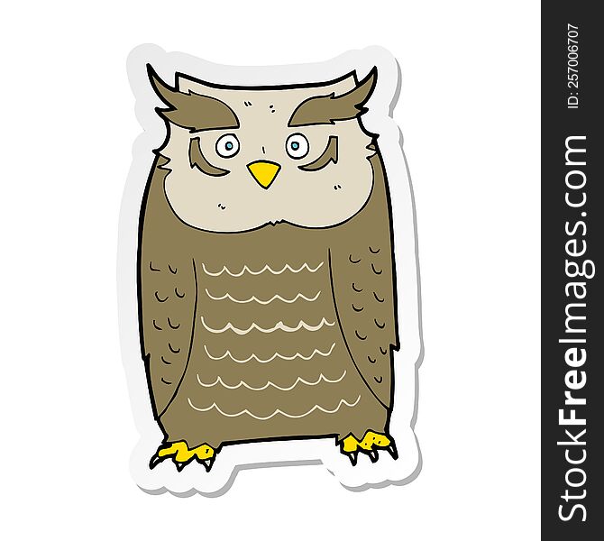 sticker of a cartoon owl