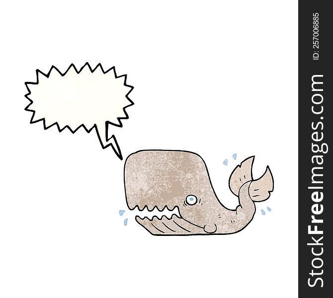 Speech Bubble Textured Cartoon Angry Whale