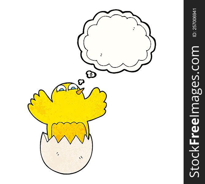 freehand drawn thought bubble textured cartoon hatching egg