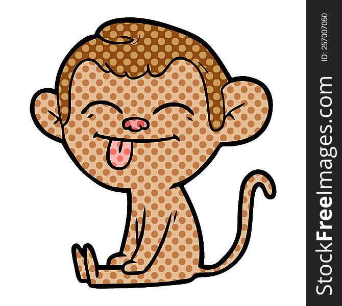 funny cartoon monkey sitting. funny cartoon monkey sitting