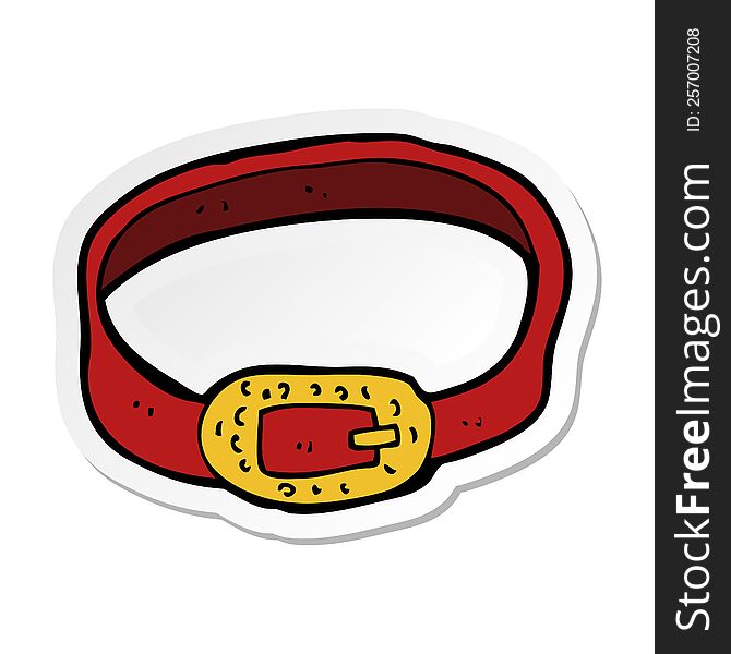 Sticker Of A Cartoon Belt