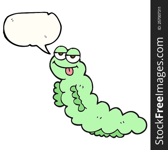 Speech Bubble Cartoon Caterpillar