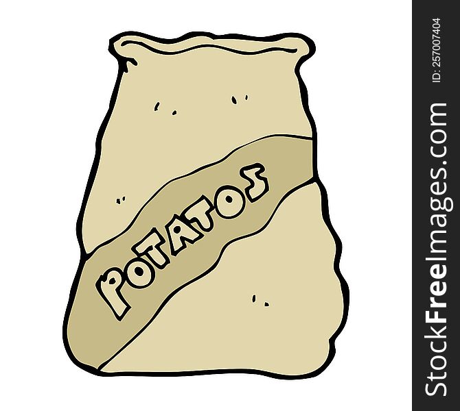 Cartoon Sack Of Potatos