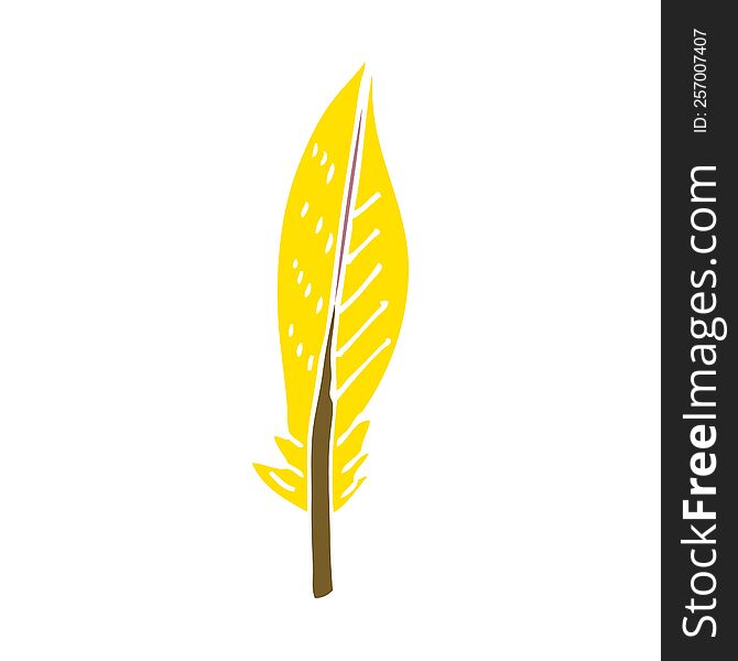 Cartoon Doodle Golden Feather