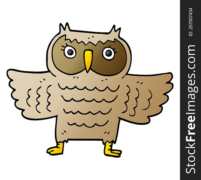 Cartoon Doodle Wise Old Owl