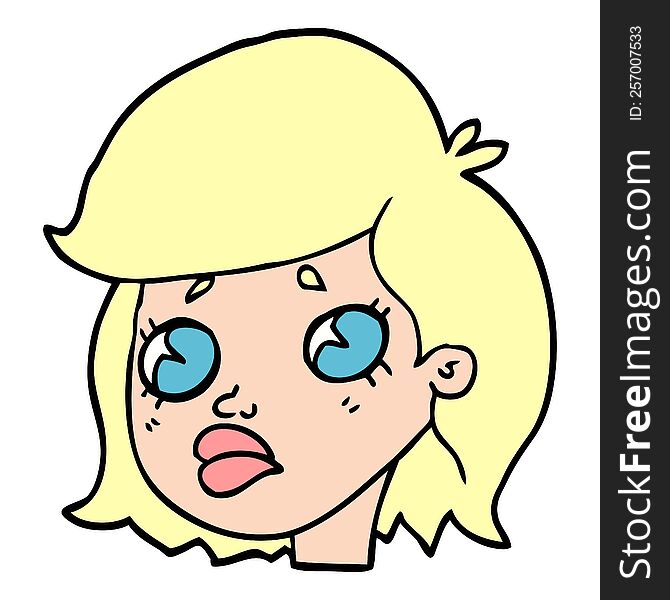 cartoon doodle of a sad girl