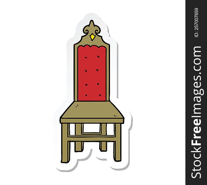 Sticker Of A Fancy Cartoon Chair