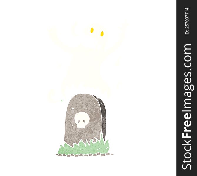 cartoon ghost rising from grave