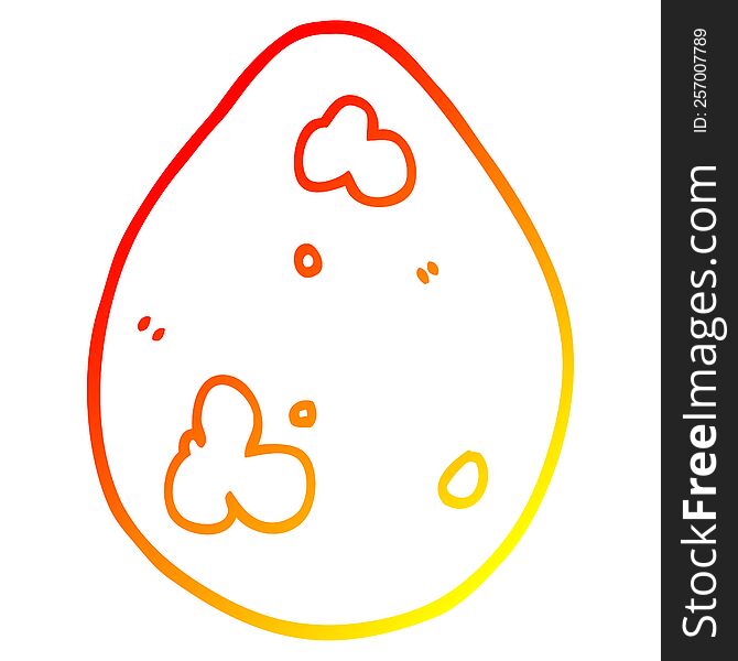 Warm Gradient Line Drawing Cartoon Egg