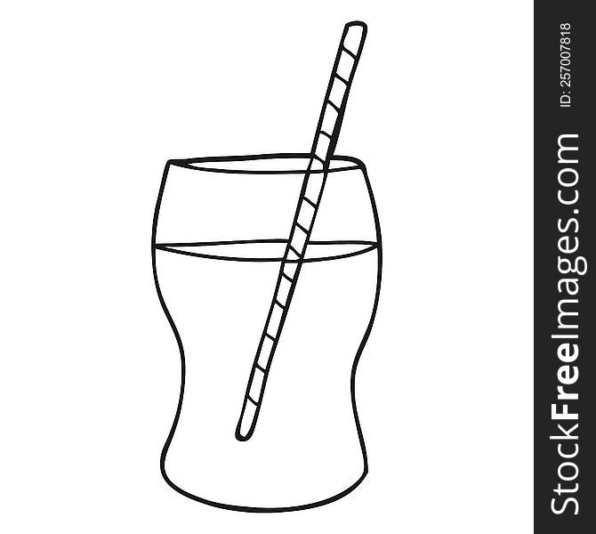 Black And White Cartoon Fizzy Drink