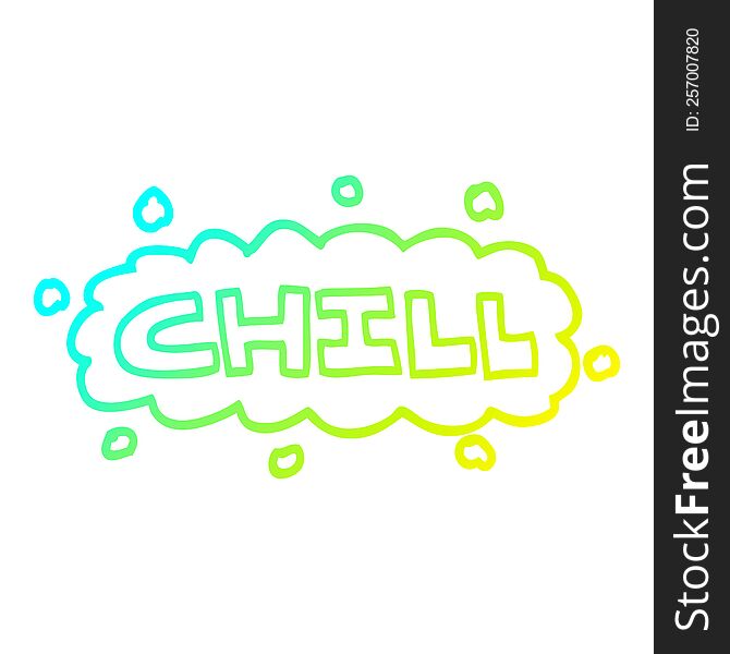 Cold Gradient Line Drawing Cartoon Chill Sign