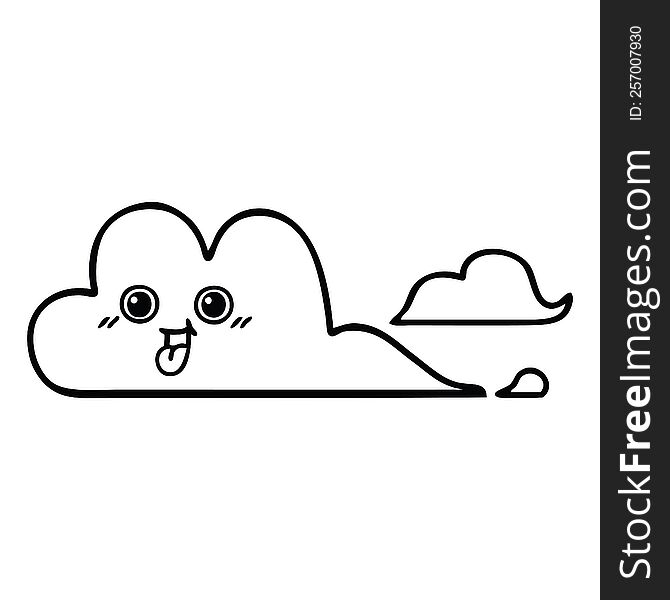 Line Drawing Cartoon Clouds