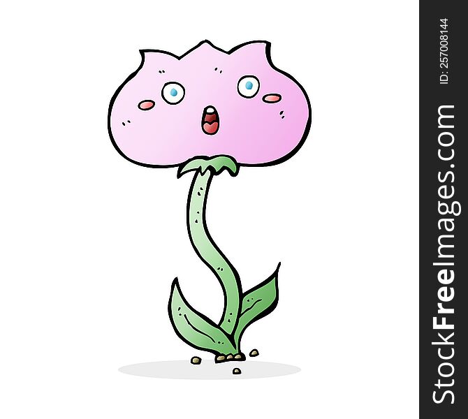 cartoon shocked flower