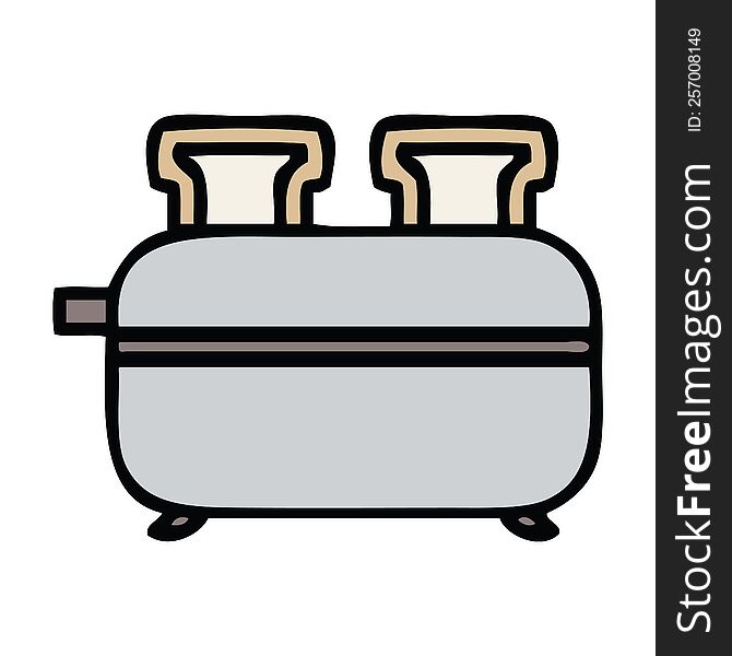 cute cartoon of a double toaster. cute cartoon of a double toaster