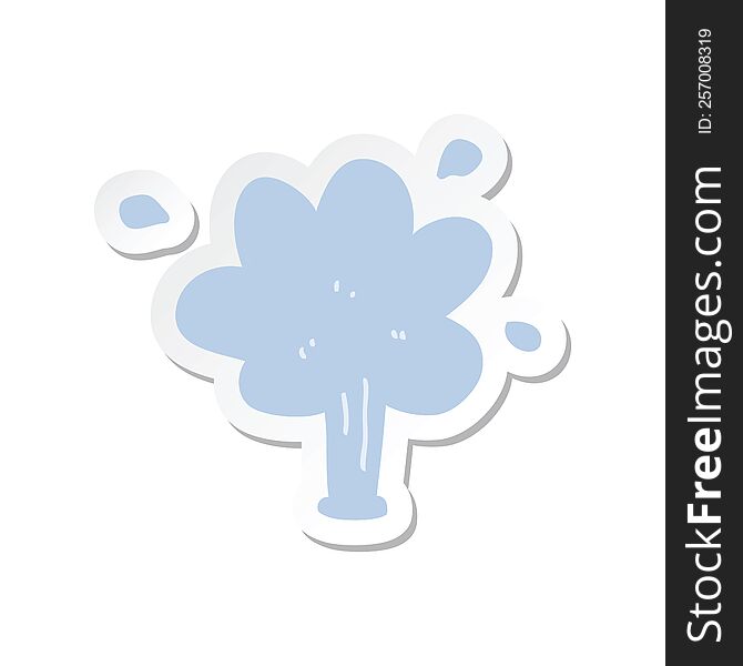 Sticker Of A Cartoon Squirting Water