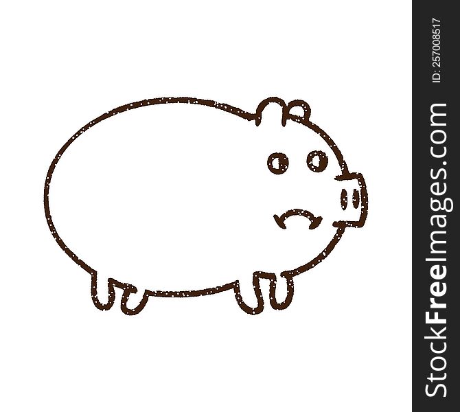 Pig Charcoal Drawing