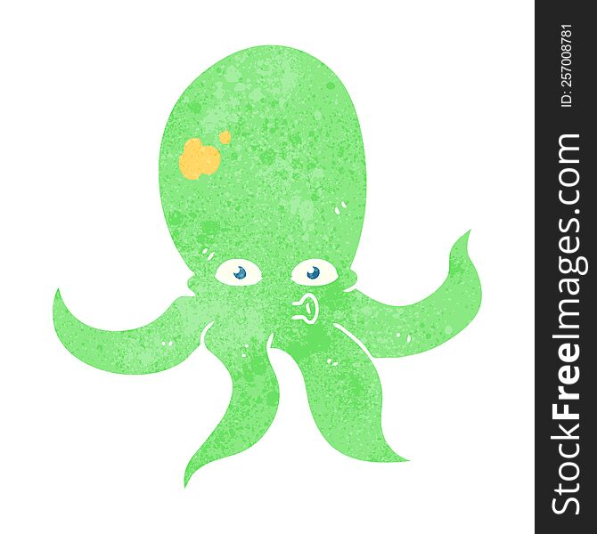 Retro Cartoon Octopus