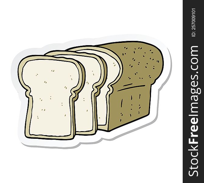sticker of a cartoon sliced bread