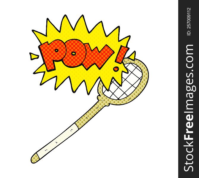 freehand drawn cartoon tennis racket