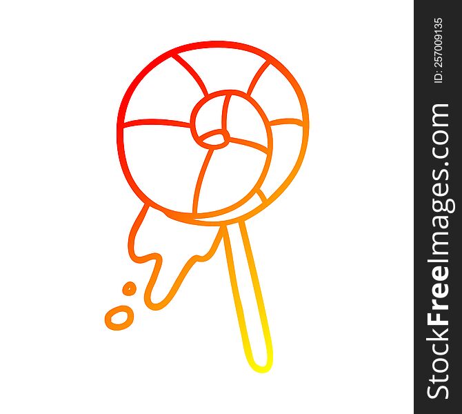 Warm Gradient Line Drawing Traditional Lollipop