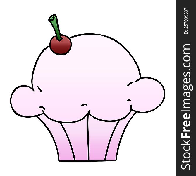 gradient shaded quirky cartoon muffin. gradient shaded quirky cartoon muffin