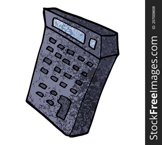 grunge textured illustration cartoon calculator