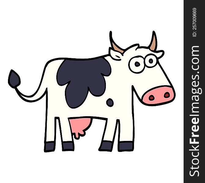 cartoon doodle farm cow
