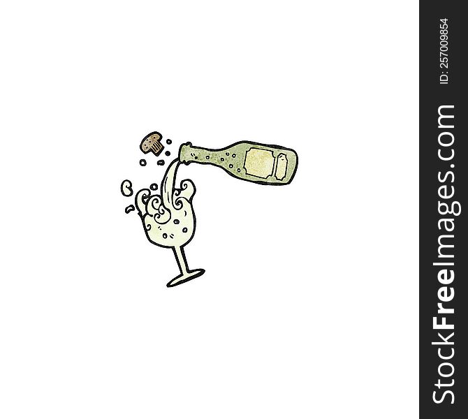 cartoon pouring champagne