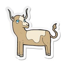 Sticker Of A Cartoon Cow Royalty Free Stock Images