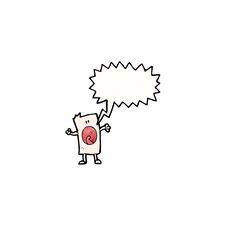 Cartoon Block Head Man Royalty Free Stock Image