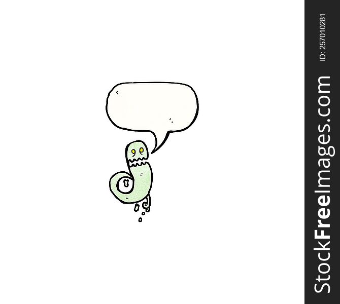 Ghost With Speech Bubble Cartoon