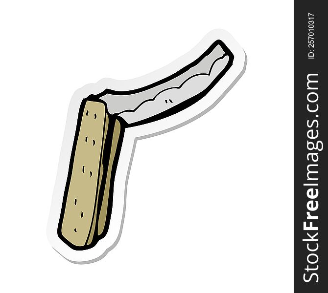 Sticker Of A Cartoon Folding Razor