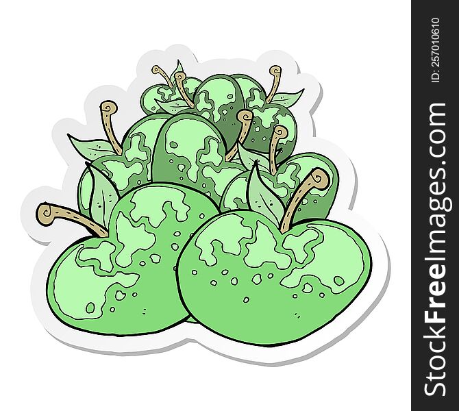 sticker of a cartoon apples
