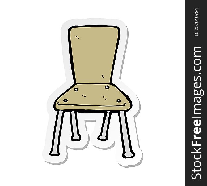 sticker of a cartoon old school chair